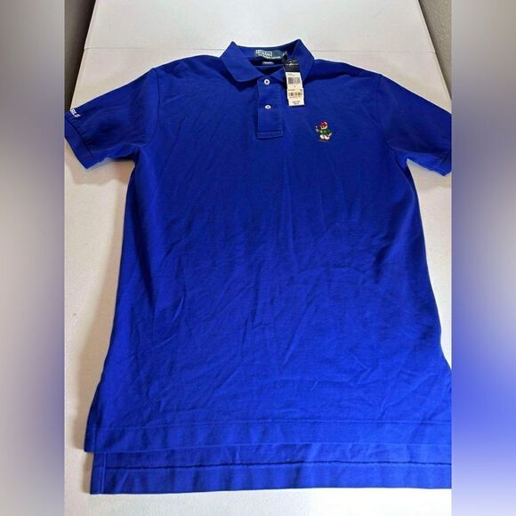 POLO RALPH LAUREN MENS 100% COTTON BLUE EMBROIDERED POLO BEAR SHIRT RL13 Sz S - Picture 9 of 10